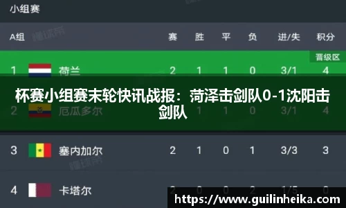 杯赛小组赛末轮快讯战报：菏泽击剑队0-1沈阳击剑队